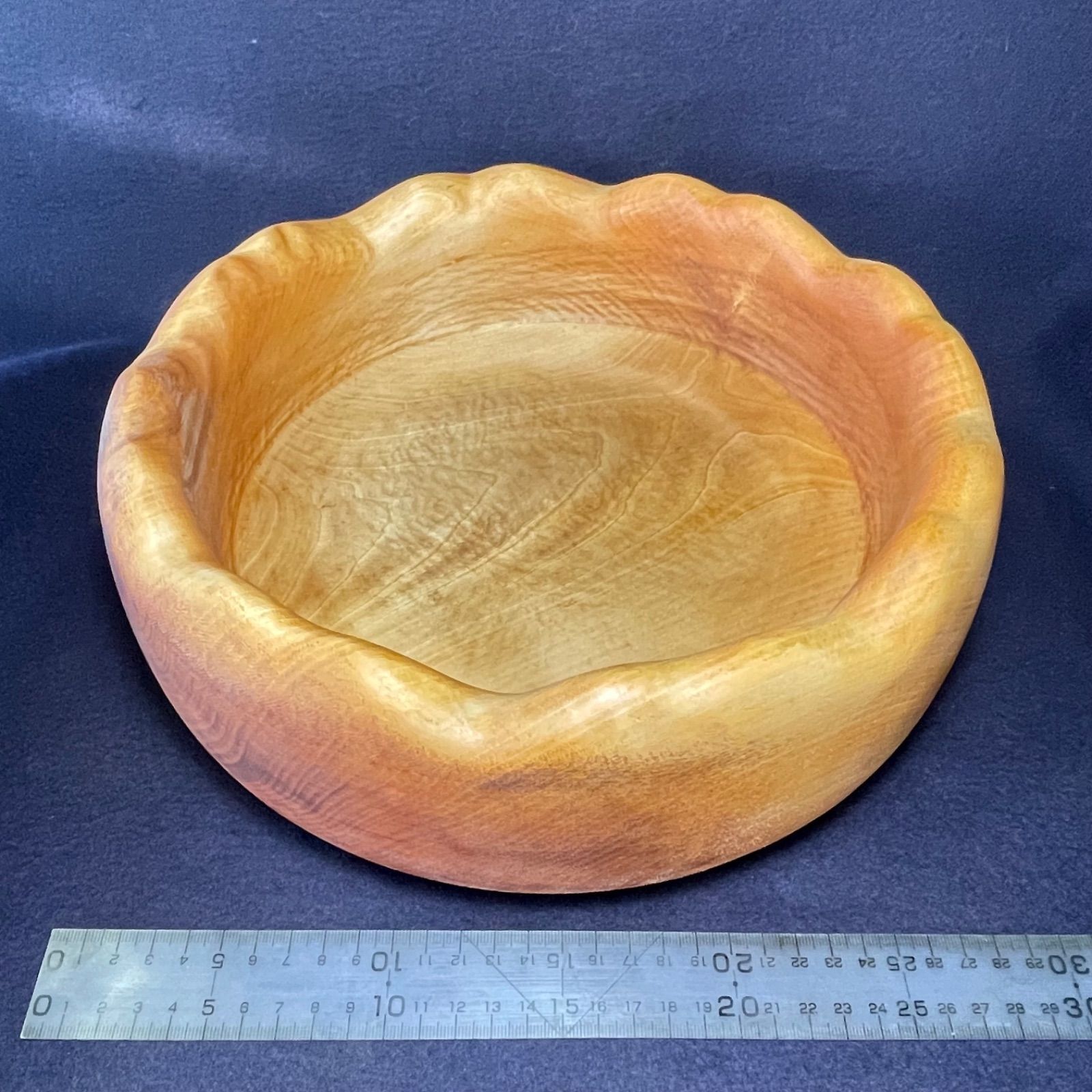 木彫 極深うつわ30cm(とちのき•A1832) こね鉢 創作1木彫 手彫り 無垢