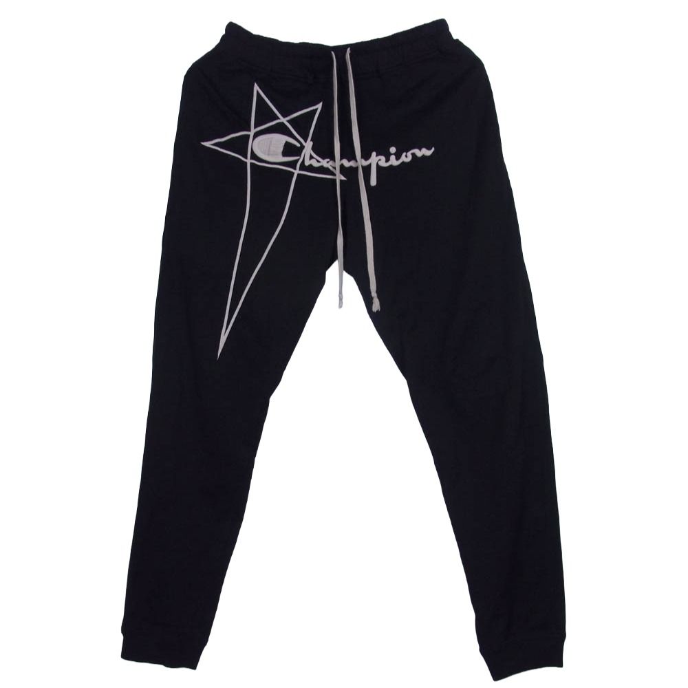 Rick Owens リックオウエンス -CHJEG × CHAMPION チャンピオン JOGGERS PANTS ロゴ刺繍 フルレングス ジョガーパンツ ブラック系 M