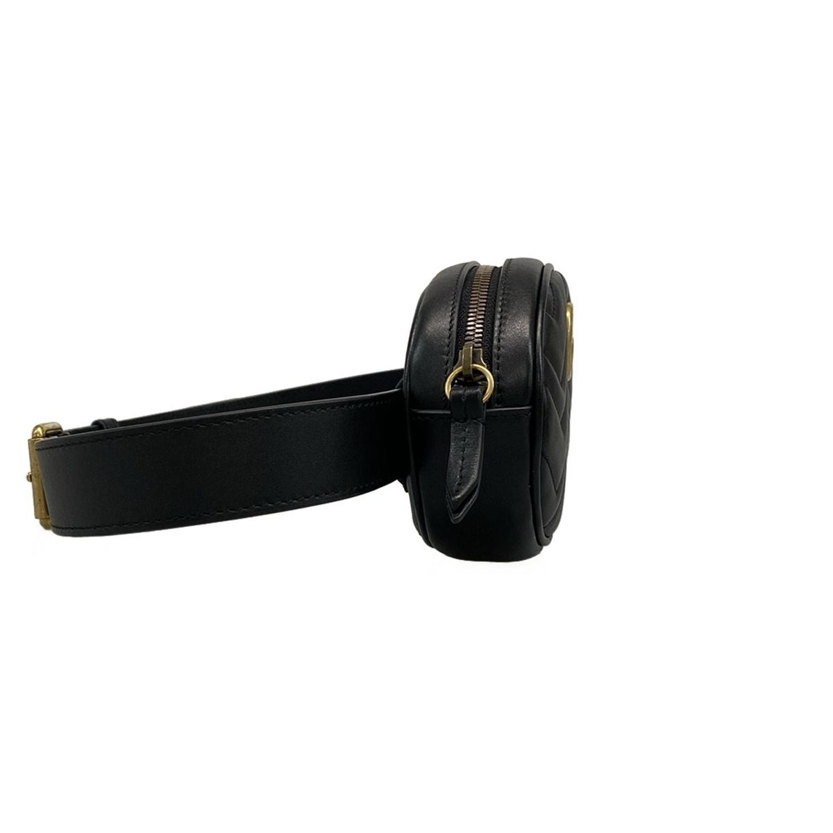 GUCCI グッチ ウエストポーチ GGマーモント キルティングレザー ベルトバッグ 476434 黒 ハート レザー