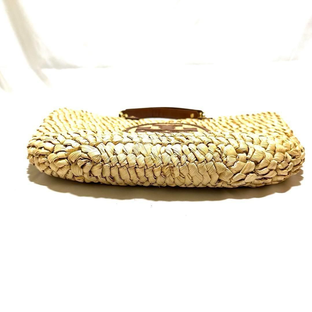 トリーバーチ Tory Burch カゴバッグ エラ トートバッグ ハンドバッグ ストロー レザー 女性 ロゴ 夏 ナチュラル 旅行 レディース