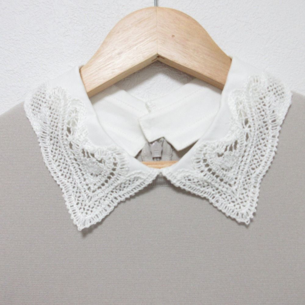 良品 FOXEY フォクシー 22年商品 Dress Aria 白襟 ノースリーブ ドレス