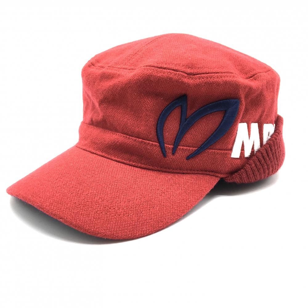 マスターバニー ワークキャップ レッド×ネイビー 一部ニット ウール混