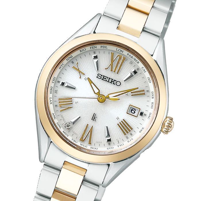 セイコー ルキア レディース 腕時計 SSQV 106 ソーラー 電波修正 純チタン ダイヤ入り SEIKO LUKIA