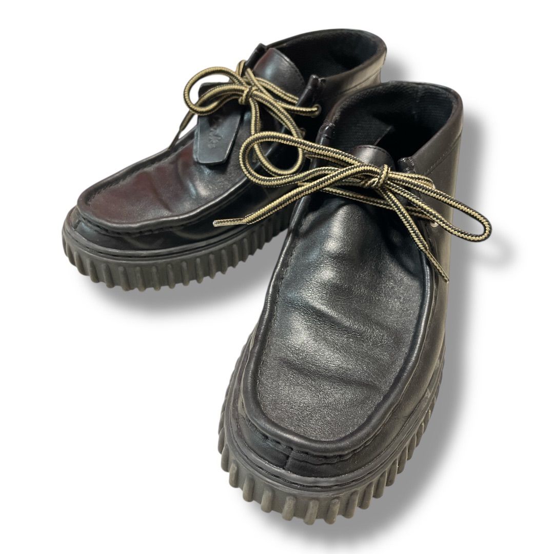 clarks クラークス Torhill Hi トーヒルハイ レザーシューズ コンタークッション ワラビー ビッググリッパー メンズ サイズUK 8 26 cm ブラック 24200円 56 No.K 1059 Y