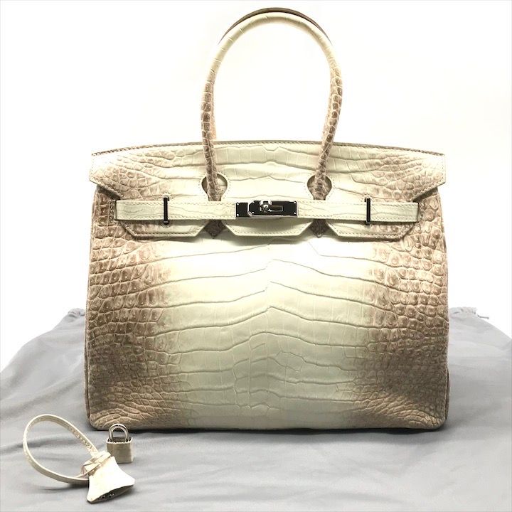 GENUIN ジェニュイン ヒマラヤ クロコ バーキン型 ハンド バッグ エキゾチックレザー パドロック クロシェット付き a 11238