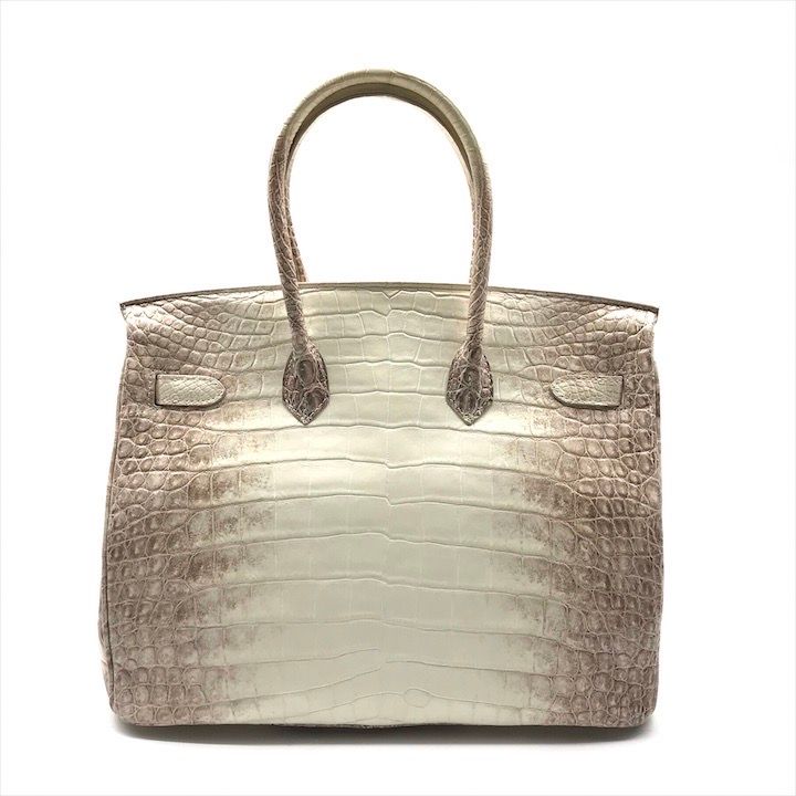 GENUIN ジェニュイン ヒマラヤ クロコ バーキン型 ハンド バッグ エキゾチックレザー パドロック クロシェット付き a 11238