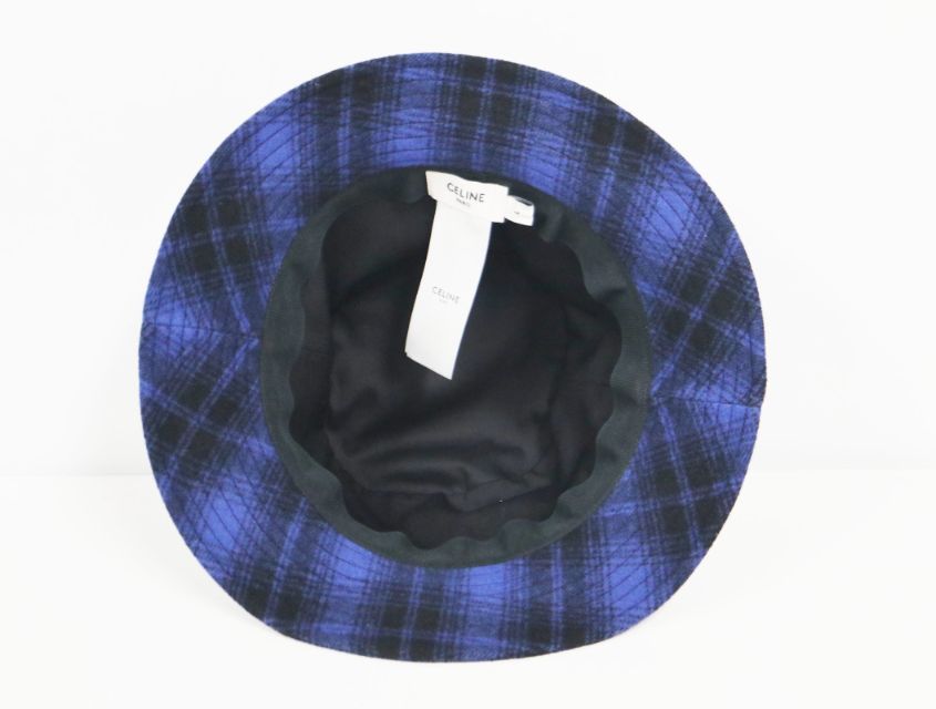 CELINE チェック柄 帽子 M/L 美品 CELINE セリーヌ バケットハット チェック柄 ブラウン｜Yahoo