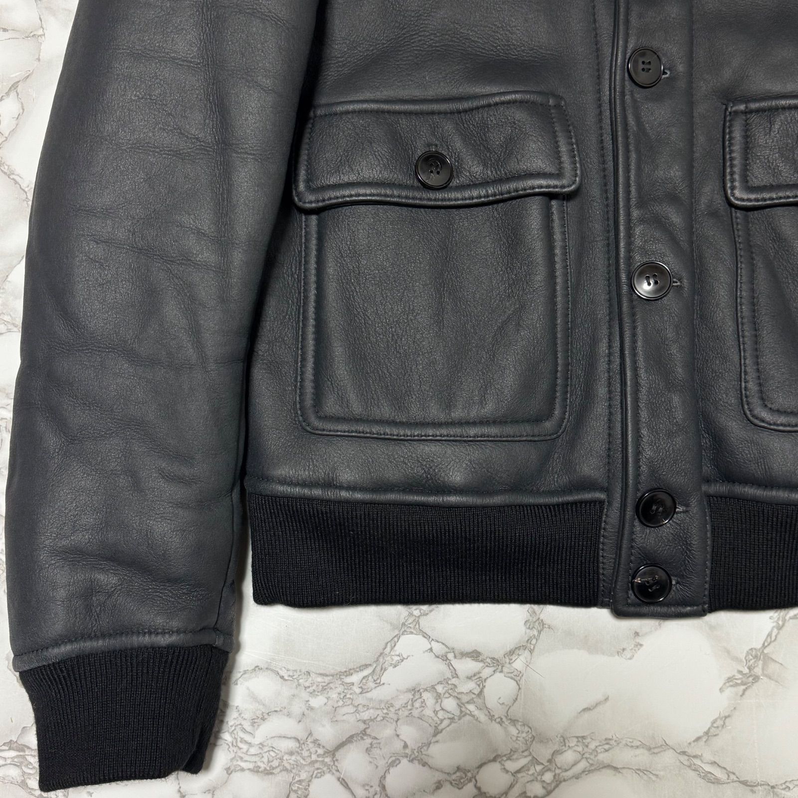 未使用 未使用 dacute ダクテ イタリア製 シープレザーレザーパーカー