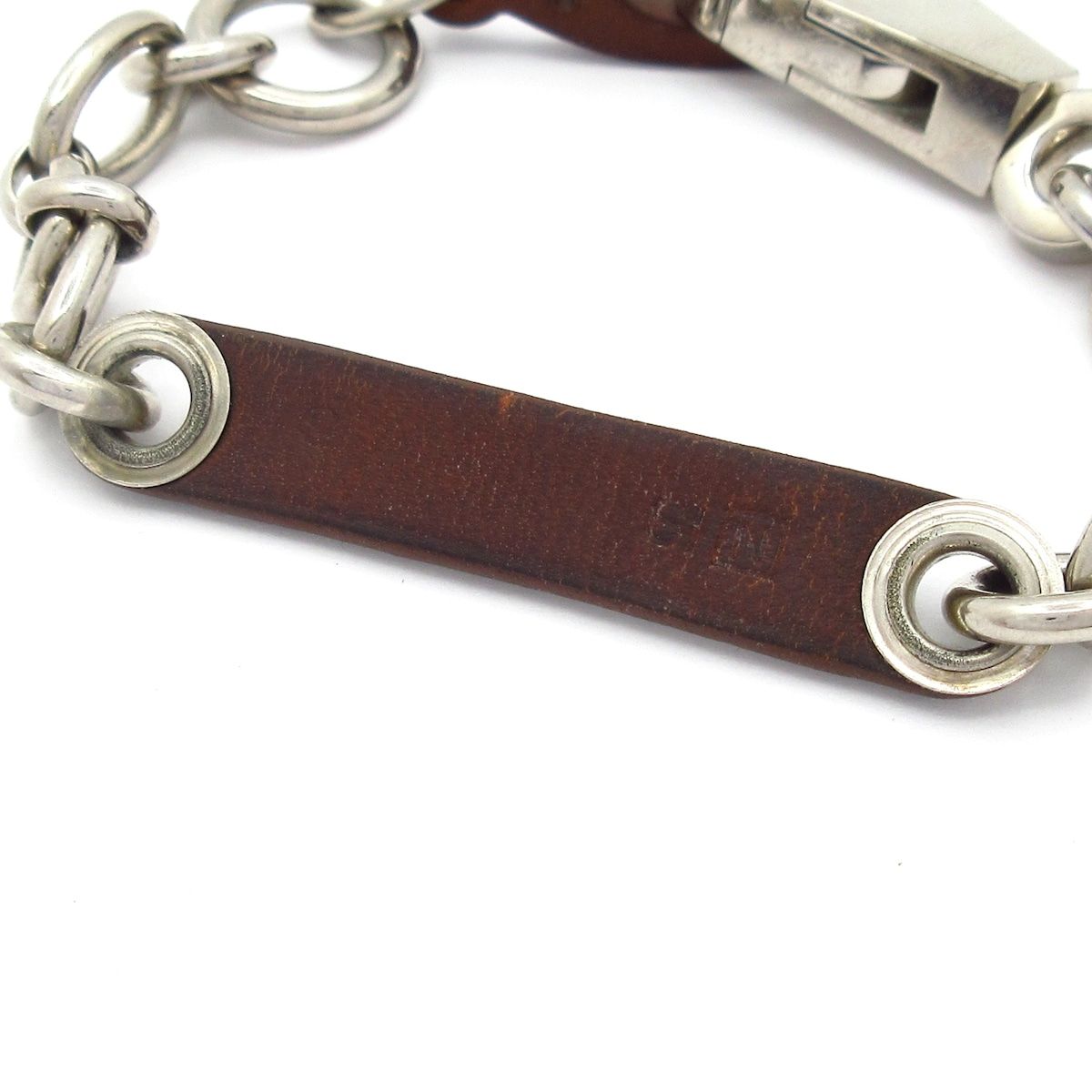  HERMES エルメス ブレスレット エトリエ レザー ダークブラウン シルバー ブレスレット アクセサリー