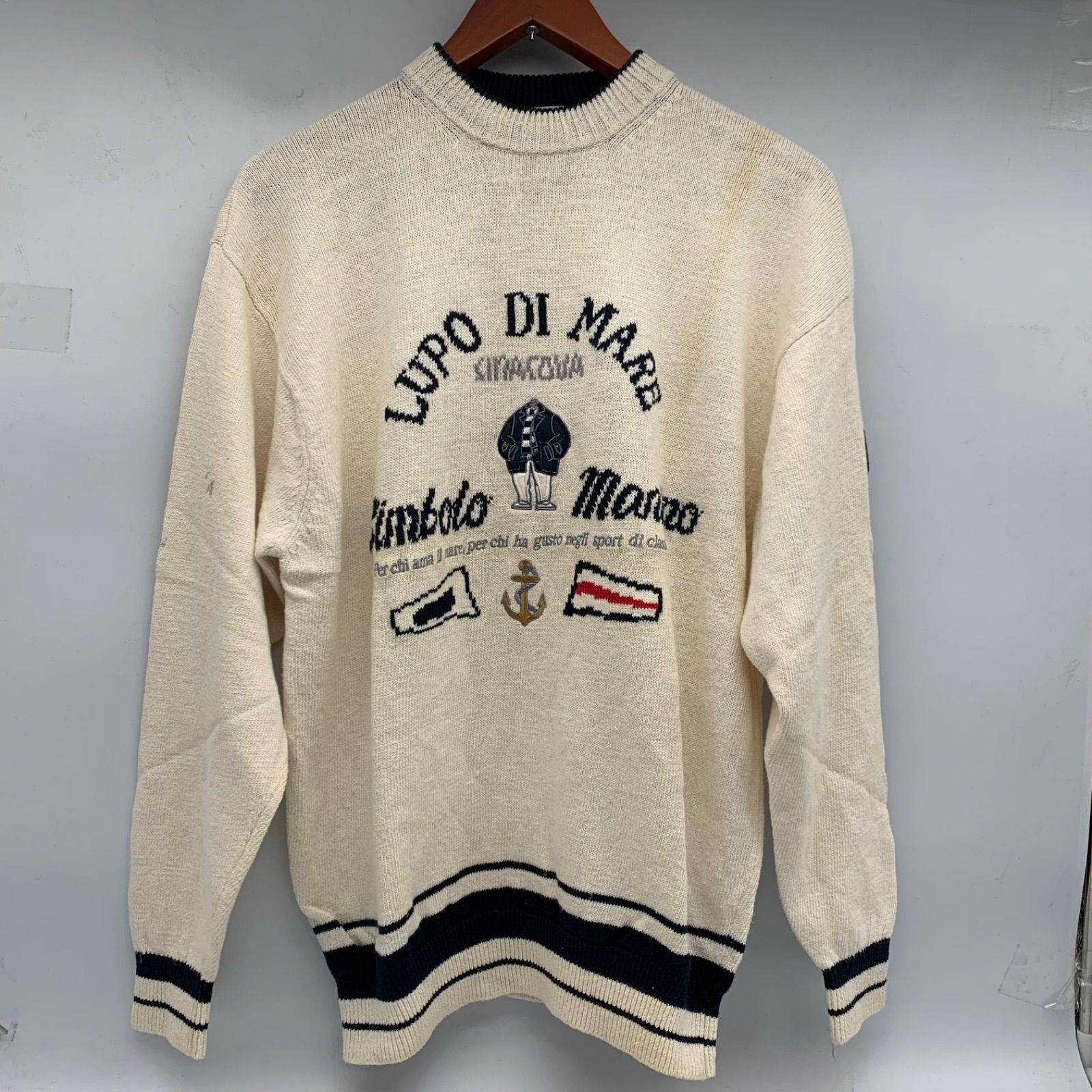 SINACOVA シナコバ　ニット　L SINACOVA シナコバ ニット セーター ハーフジップ オレンジ ネイビー