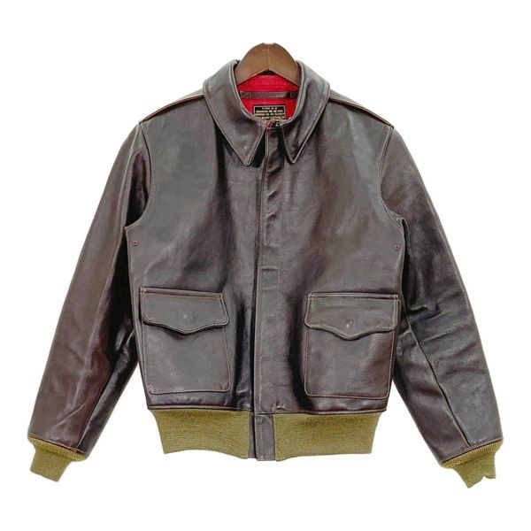 THE REAL MCCOY S リアルマッコイズ A 2 レザージャケット フライトジャケット ブルゾン メンズ サイズ38 ブラウン アウター DM 17470