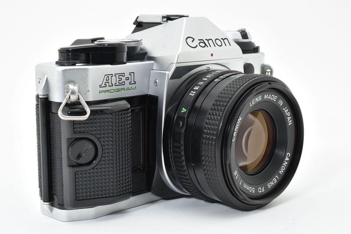 良品 Canon AE-1 PROGRAM シルバー + NEW FD 50mm F1.8 YM5131#66