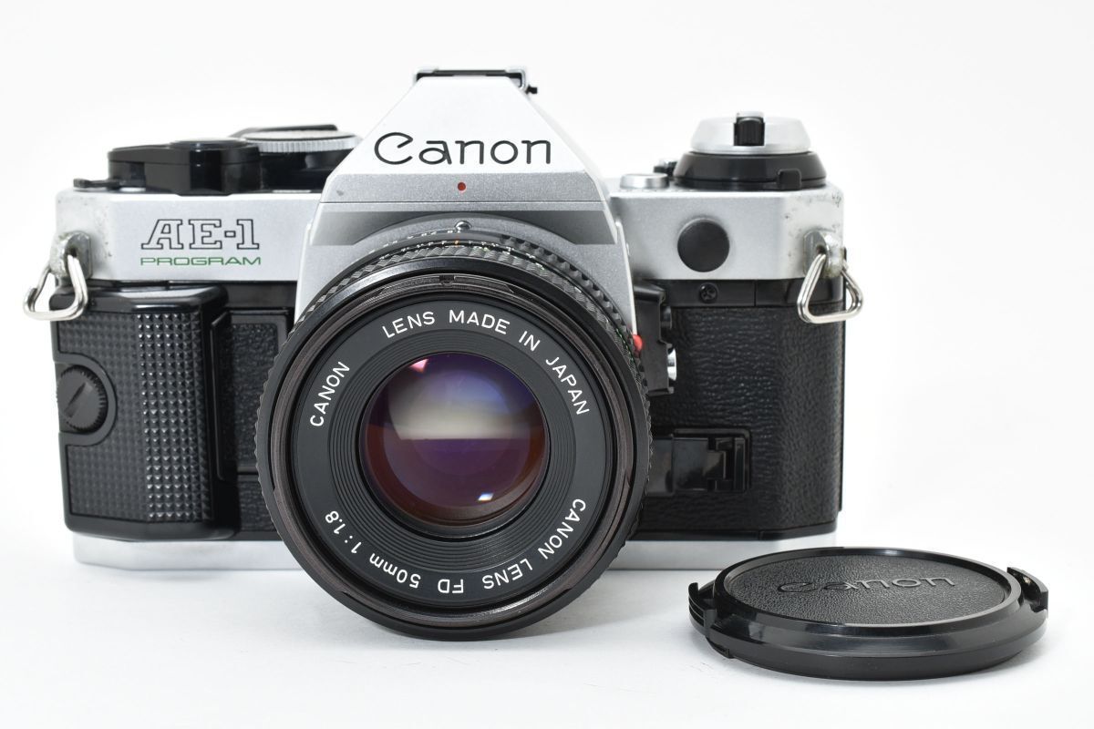 良品 Canon AE-1 PROGRAM シルバー + NEW FD 50mm F1.8 YM5131#66
