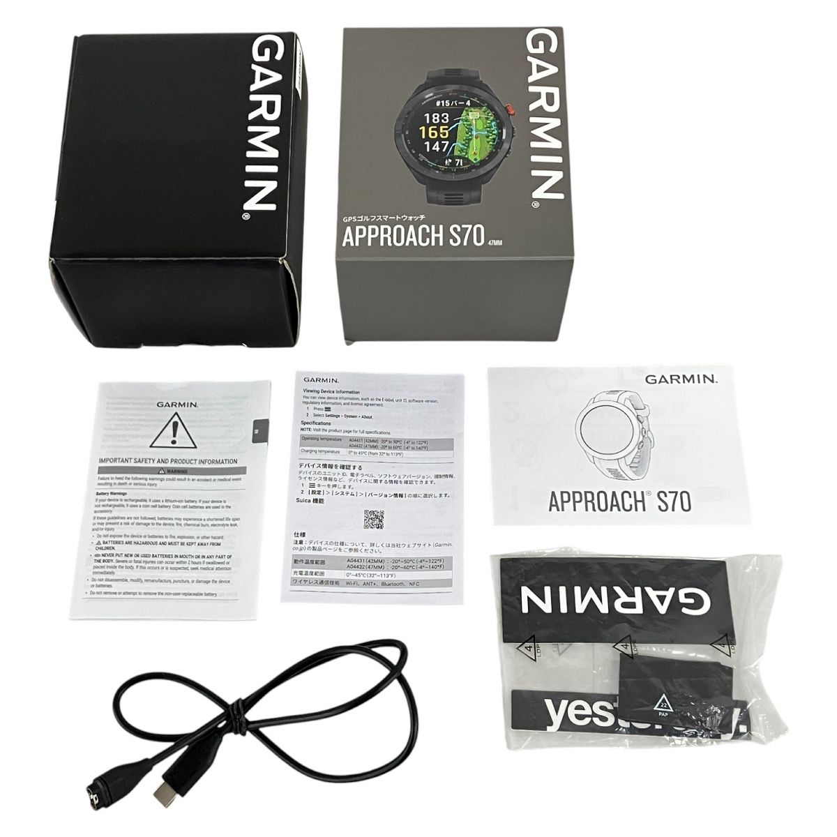 GARMIN S 70 47 mm GPS ゴルフ スマートウォッチ ガーミン 腕時計