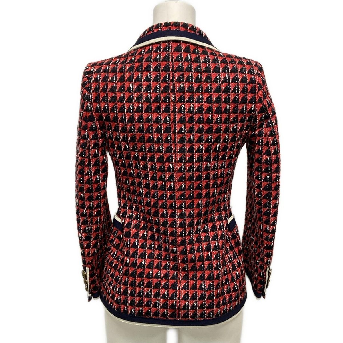 GUCCI グッチ ジャケット 36 レッド×ネイビー×ホワイト レディース グッチ ジャケット サイズ36 S レディース - 544851 ダークネイビー