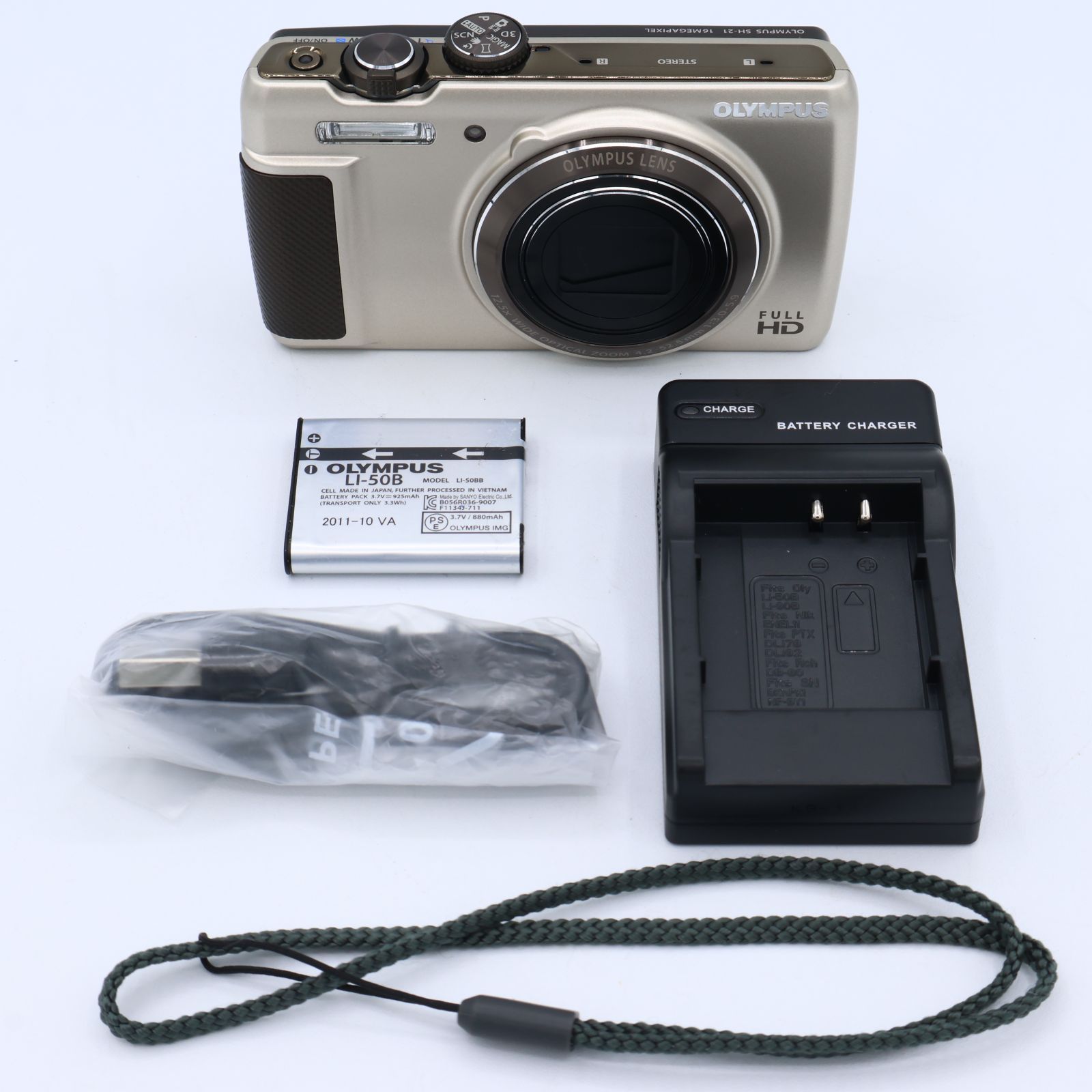 OLYMPUS SH-21 ゴールド 1600万画素 CMOS 光学12.5倍ズーム 広角24mm