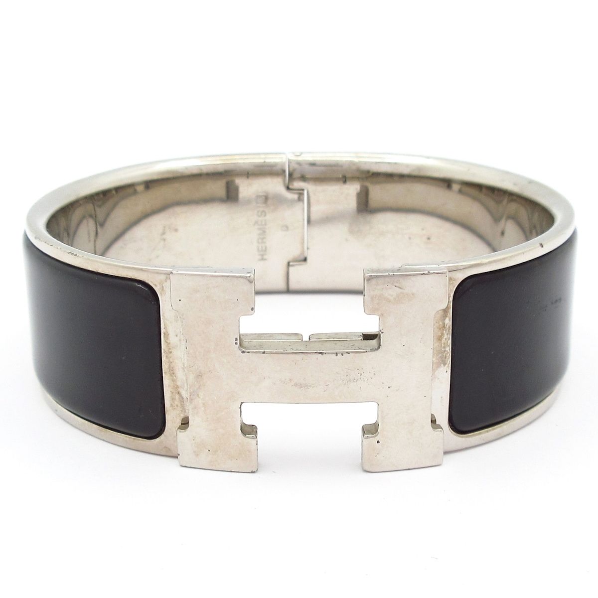 HERMES エルメス バングル クリック クラックH シルバー 黒