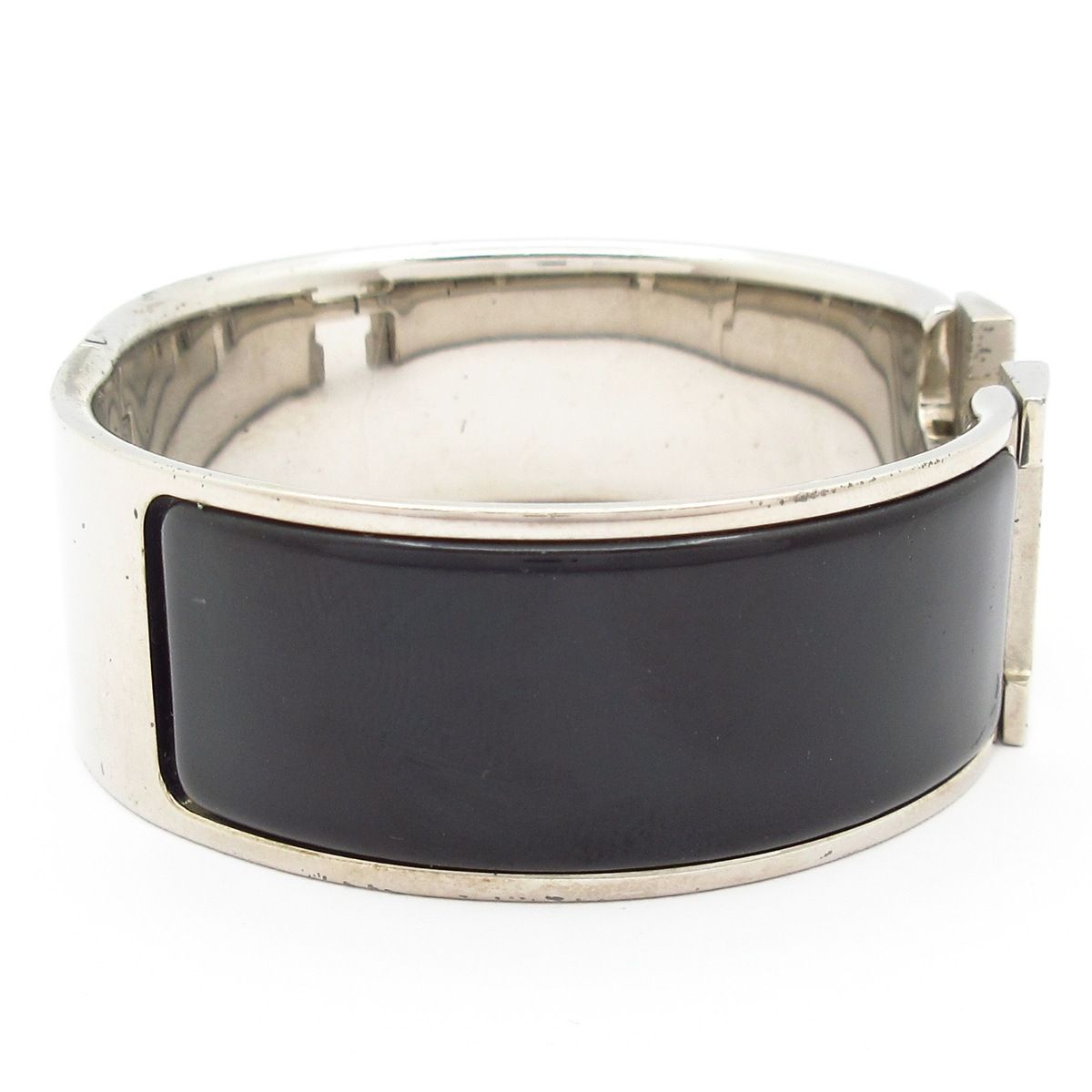 HERMES エルメス　クリッククラックGM バングル ブラック　シルバー HERMES エルメス クリッククラックGM バングル ブラック シルバー