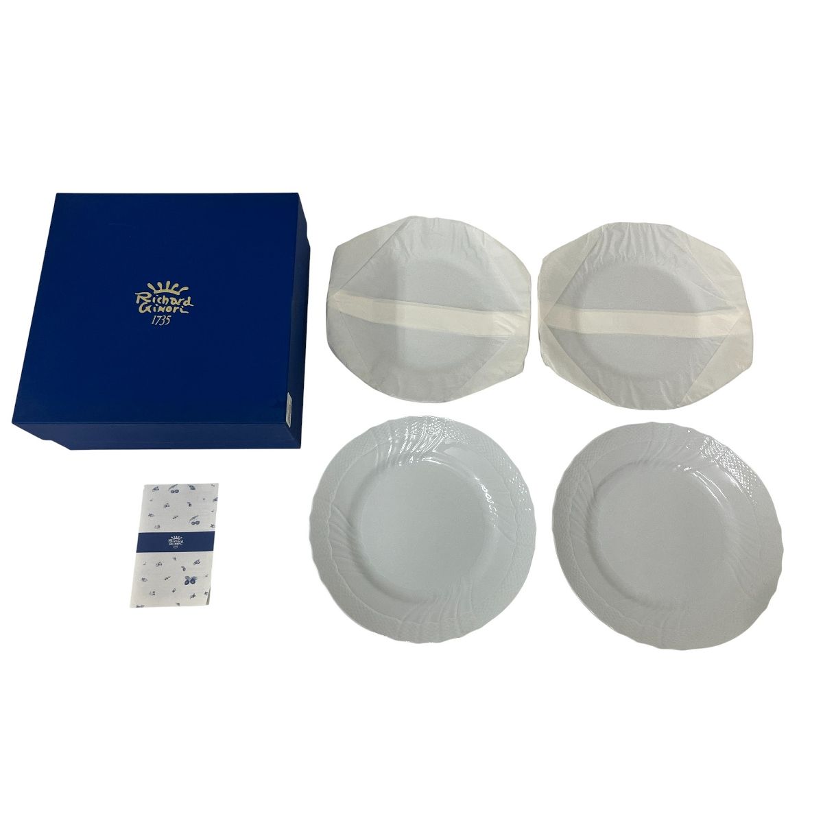 [未使用]ベッキオホワイトプレート Richard Ginori ベッキオホワイト プレート 4枚入り 直径 25cm