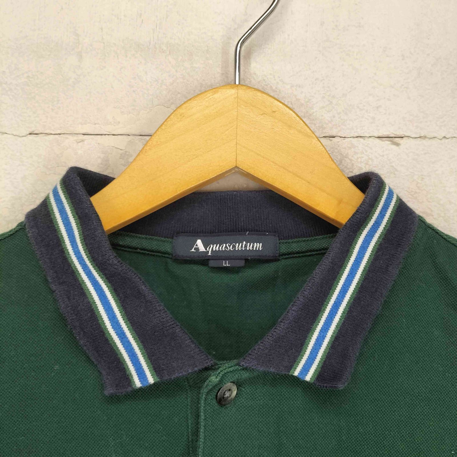 アクアスキュータム AQUASCUTUM ライン入りポロシャツ メンズ LL