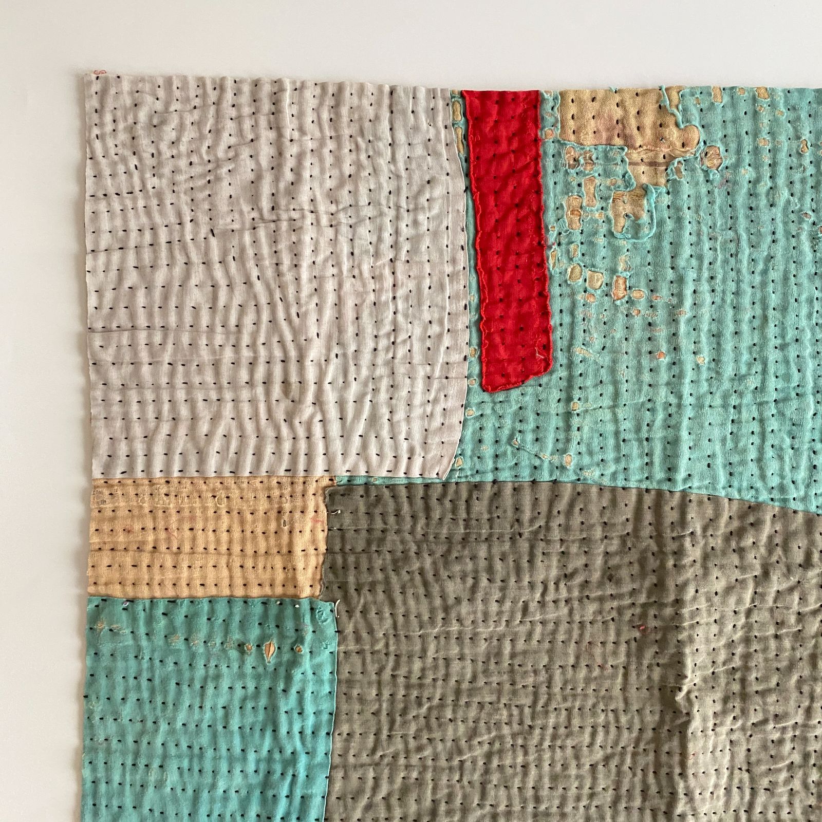 3493 ラリーキルト カンタキルト オールドファブリック ハギレ インド