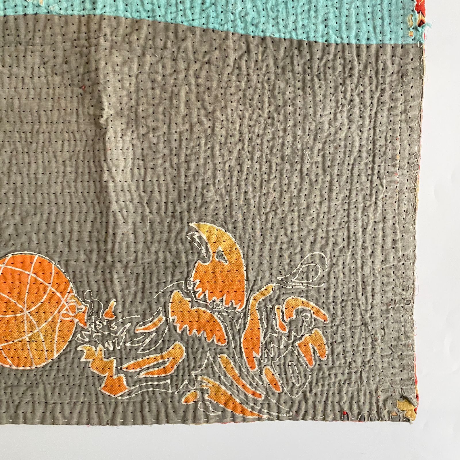 3493 ラリーキルト カンタキルト オールドファブリック ハギレ インド