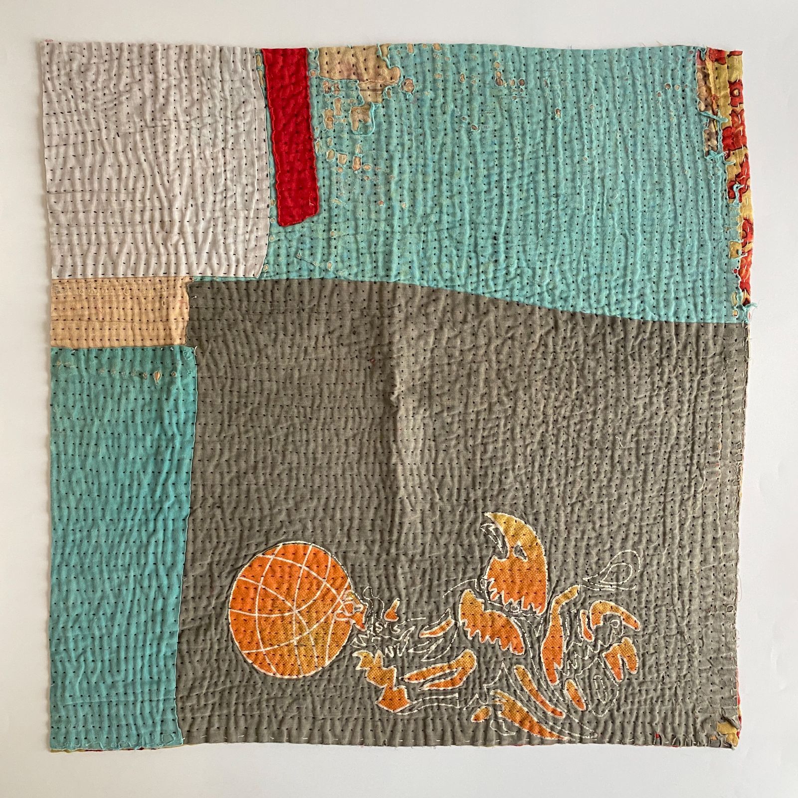 3493 ラリーキルト カンタキルト オールドファブリック ハギレ インド