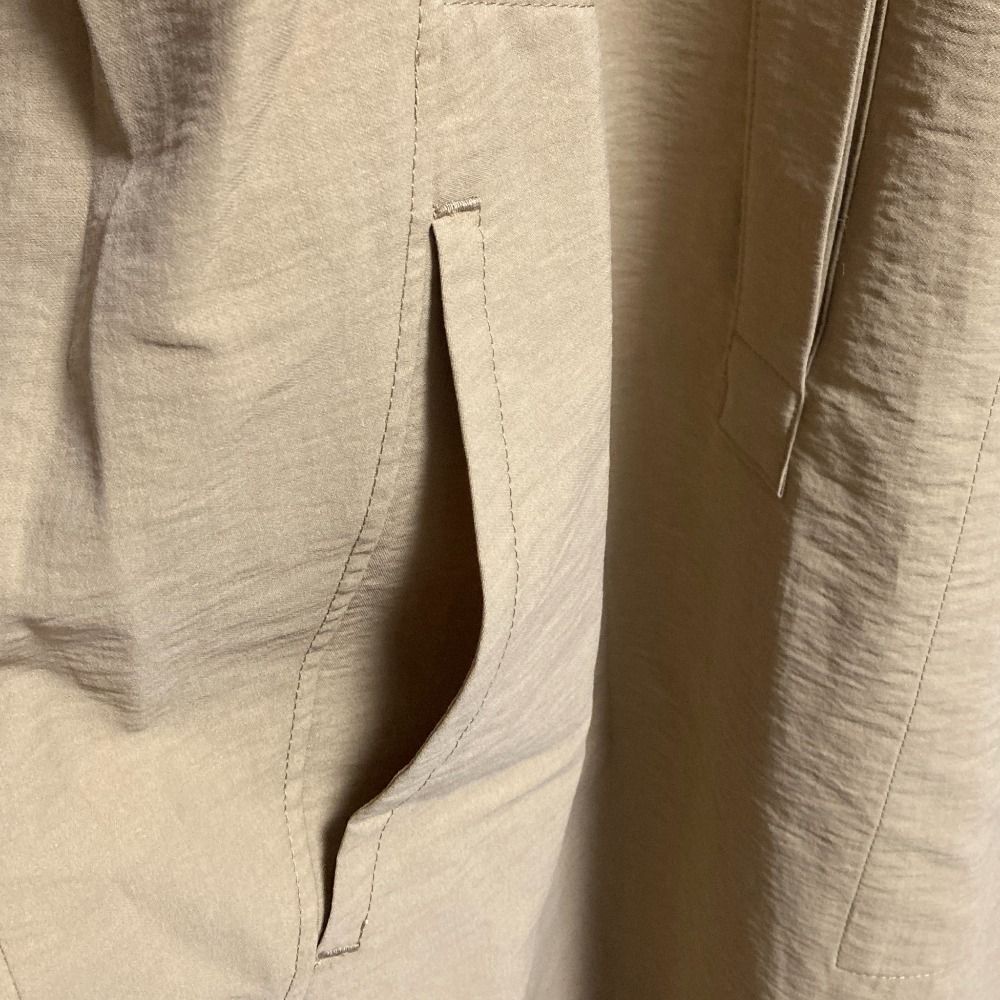 美品【S マックスマーラ】ベージュ　リネン　 長袖シャツワンピース　ベルト　36 未使用 24SS MAX MARA マックスマーラ ベルト付きシャツワンピース