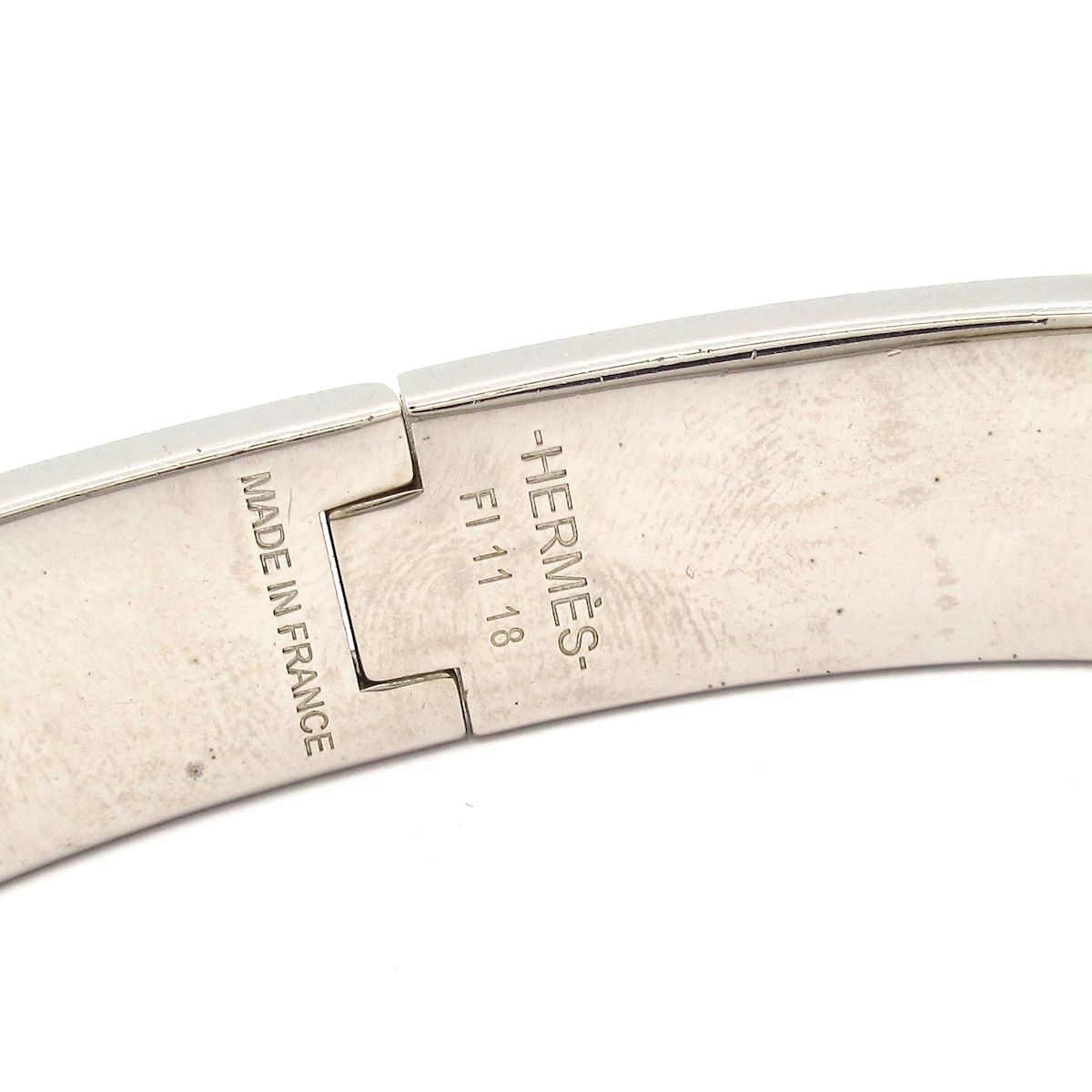  HERMES エルメス バングル クリックHH シルバー ダークグレー バングル リストバンド アクセサリー