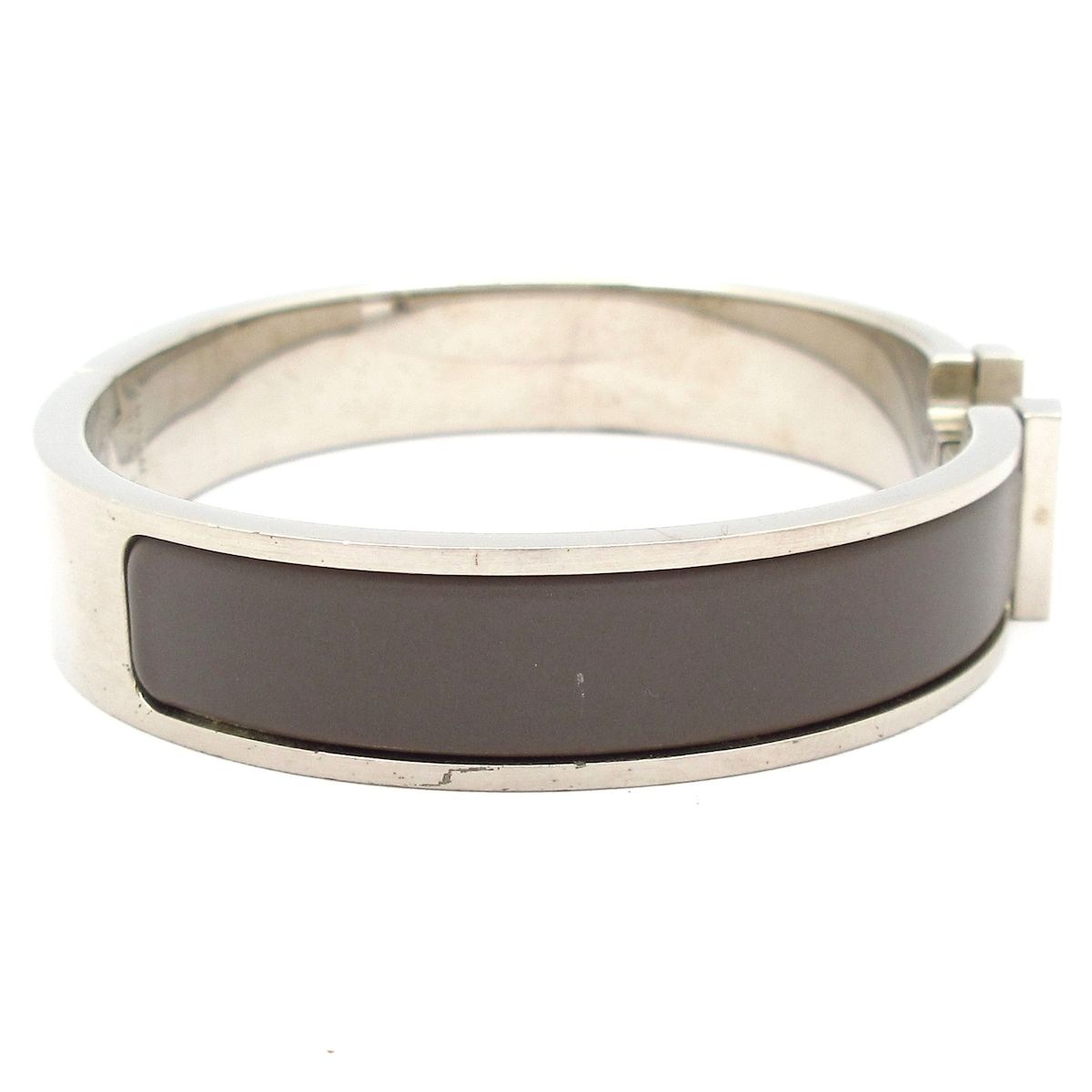 HERMES エルメス バングル クリックHH シルバー ダークグレー