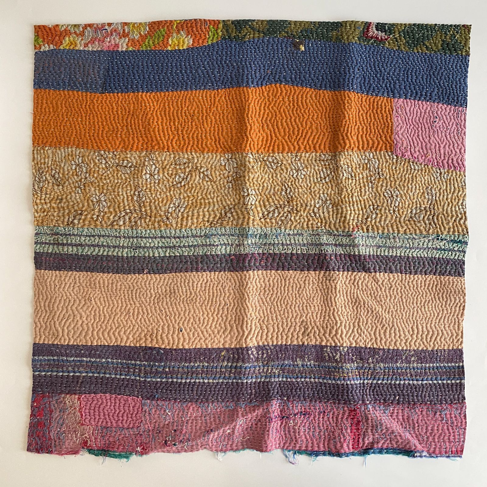 3494 ラリーキルト カンタキルト オールドファブリック ハギレ インド