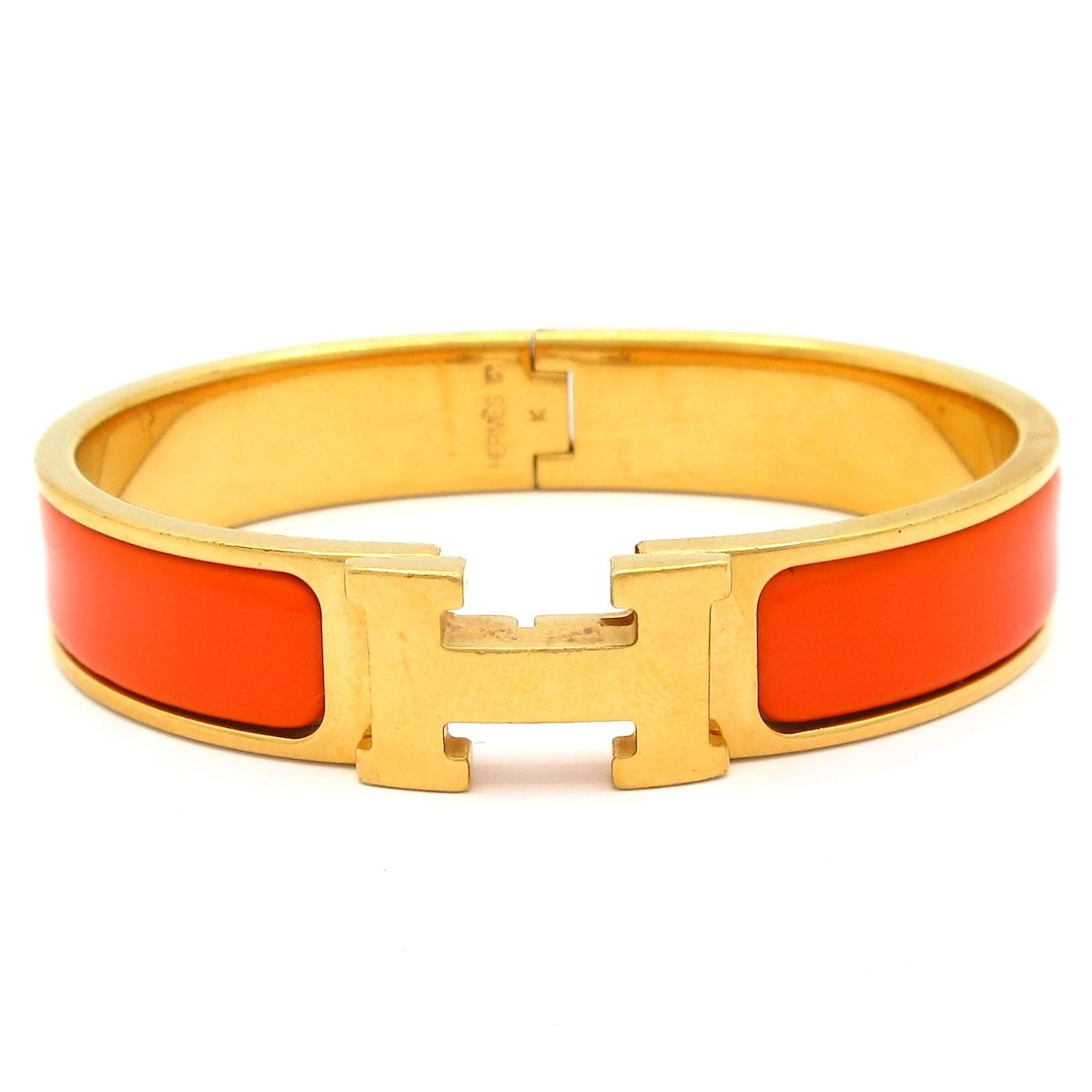 HERMES(エルメス) バングル クリックH ゴールド×オレンジ - メルカリ
