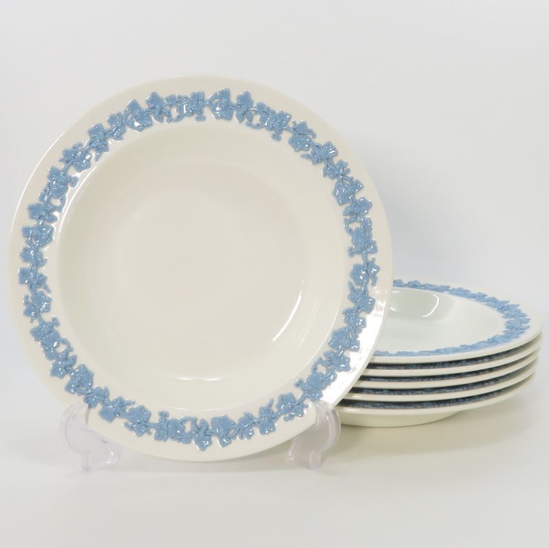 ウェッジウッド プレート□クイーンズウェア ラベンダーonクリーム