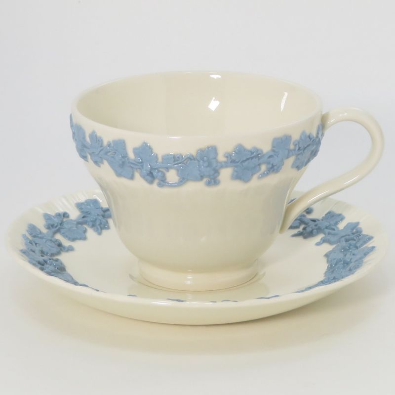 ウェッジウッド カップ&ソーサー□クイーンズウェア ラベンダーon