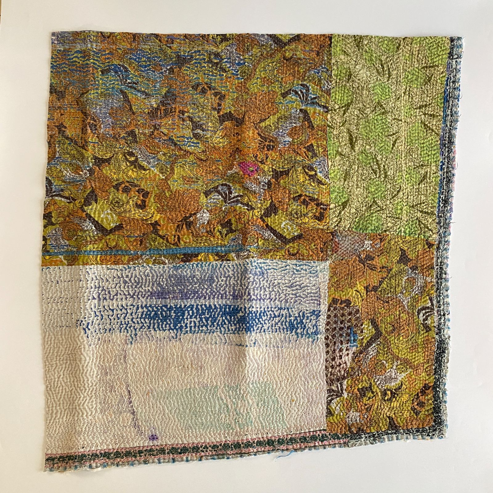 3495 ラリーキルト カンタキルトオールドファブリック ハギレ インド