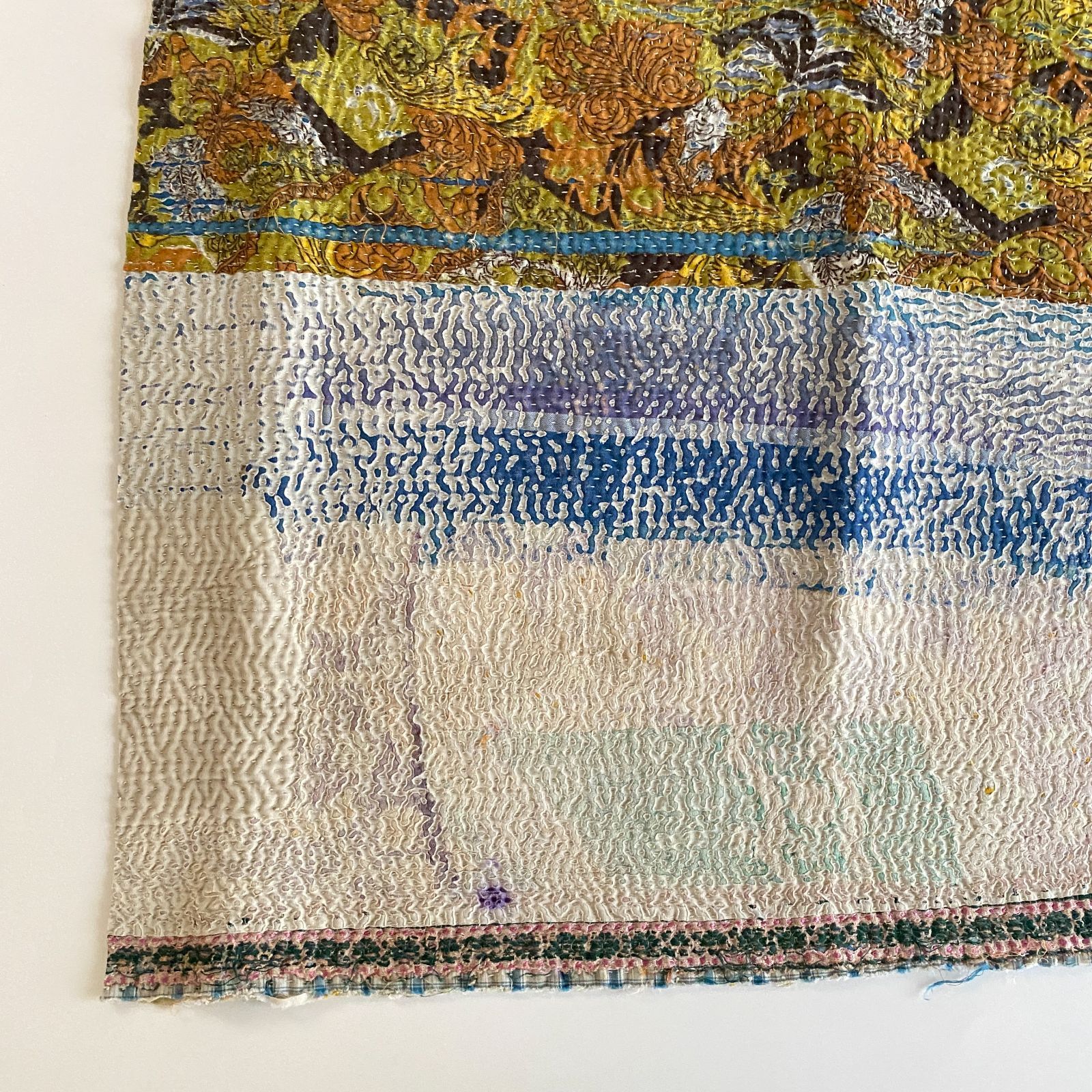 3495 ラリーキルト カンタキルトオールドファブリック ハギレ インド