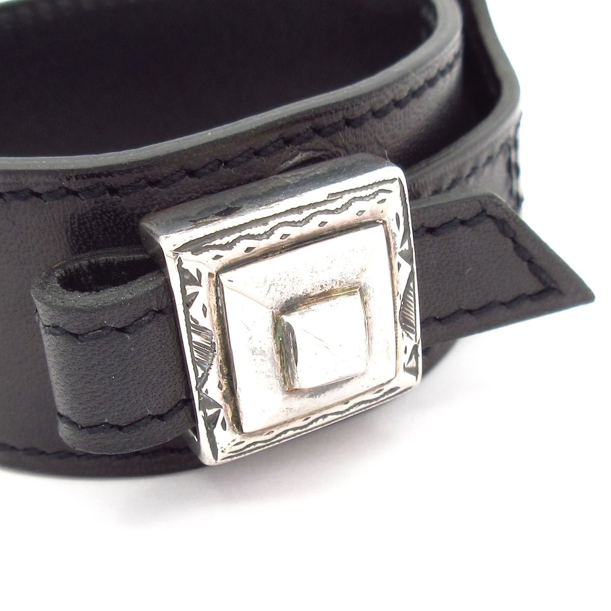  HERMES エルメス ブレスレット トゥアレグ アルテミス 黒 シルバー ブレスレット アクセサリー