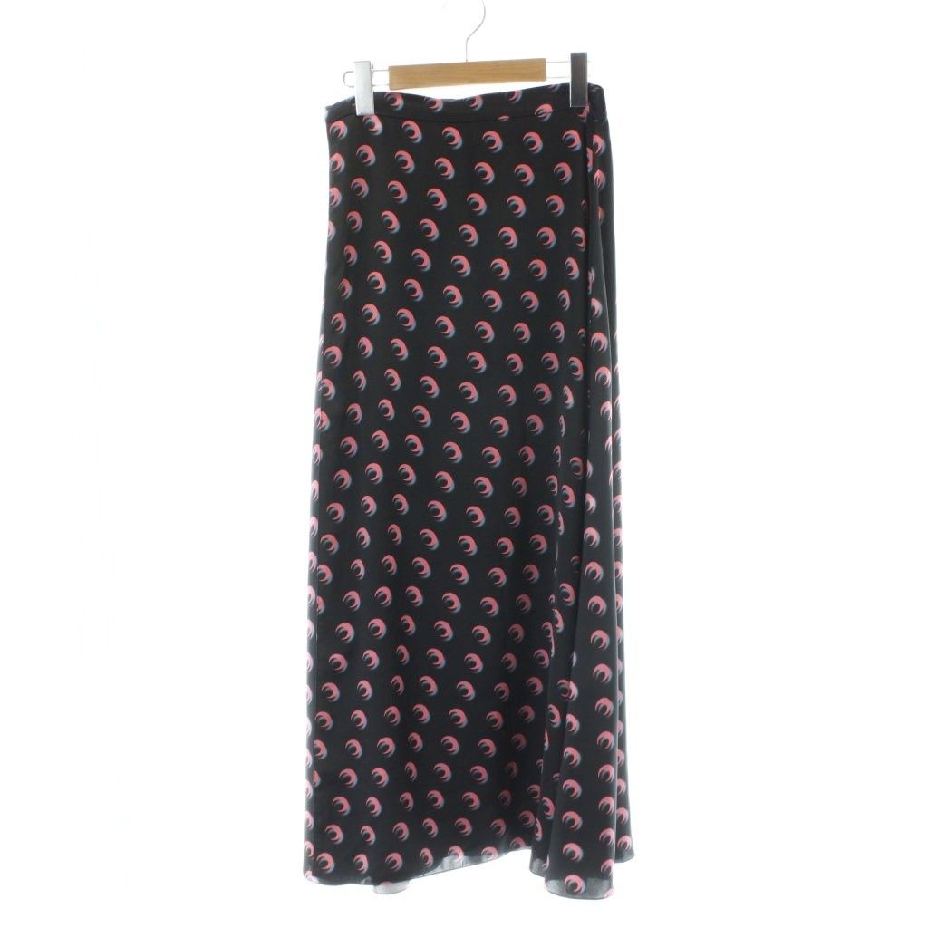 マリーン・セル MARINE SERRE 巻きスカート ロング S 黒 ブラック 総柄