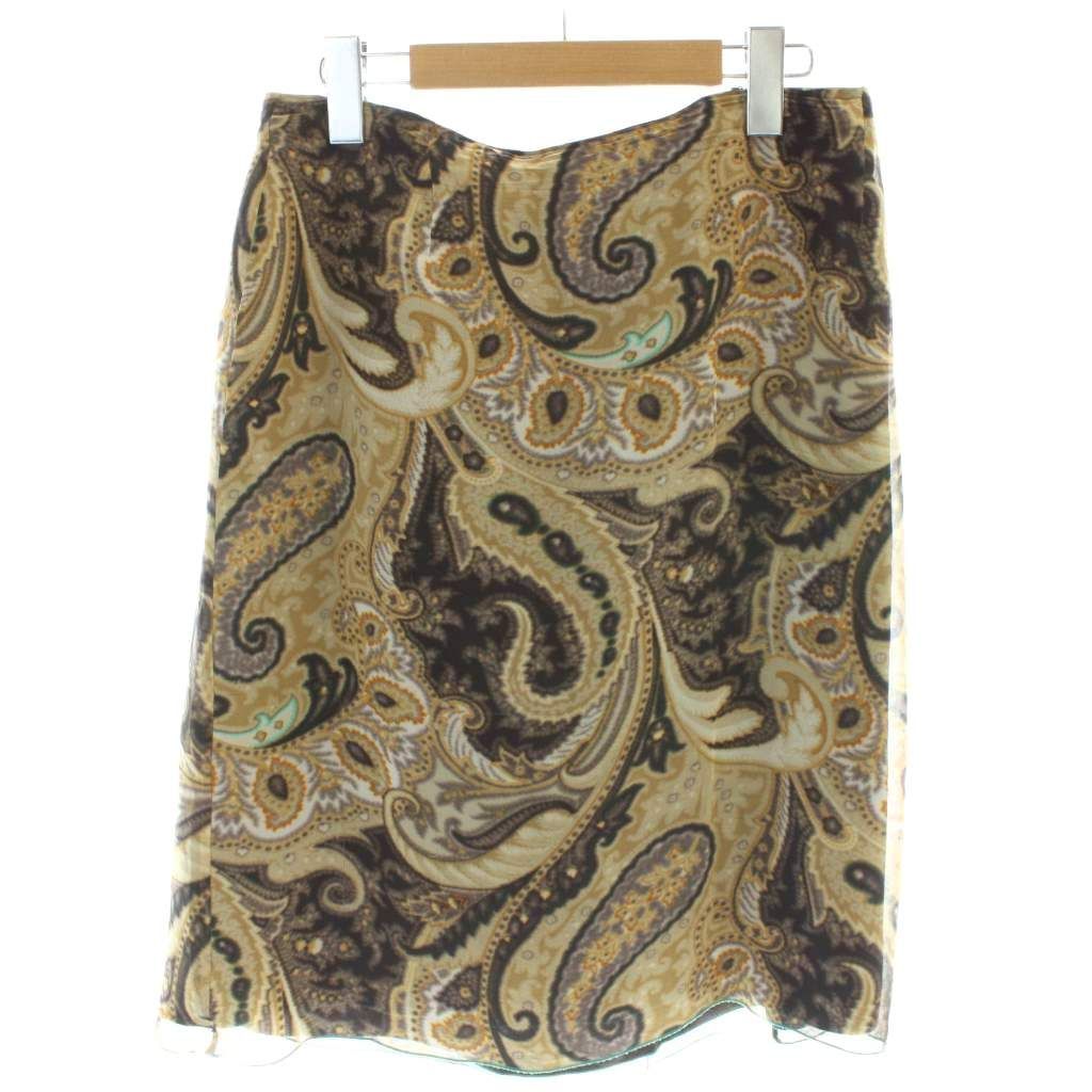 エトロ ETRO スカート 44 ブラウン ひざ丈 ペイズリー /AP - メルカリ