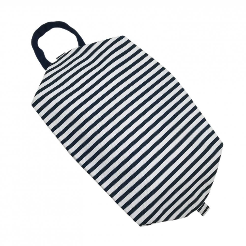 美品】パーリーゲイツ シューズケース ネイビー×白 ボーダー ゴルフ