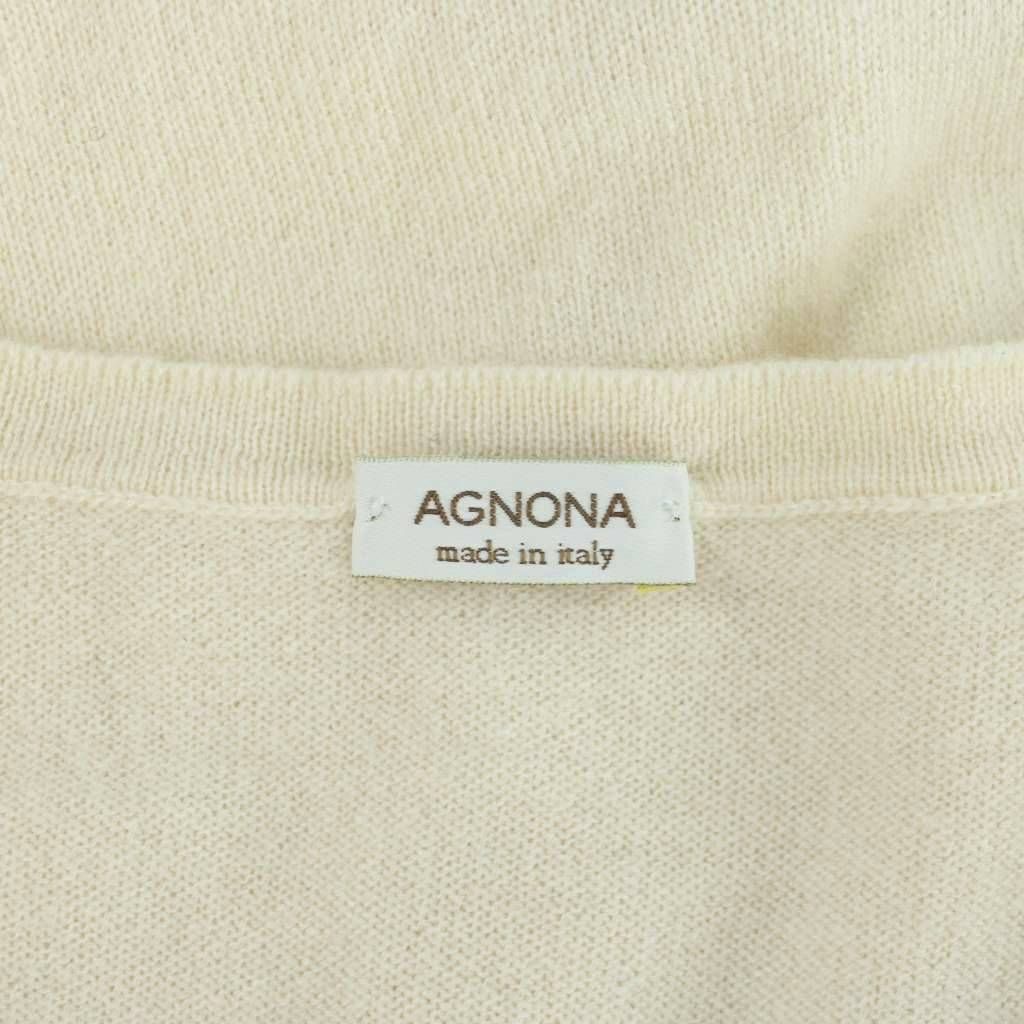アニオナ AGNONA ニット 半袖 カシミヤ 42 アイボリー マルチカラー