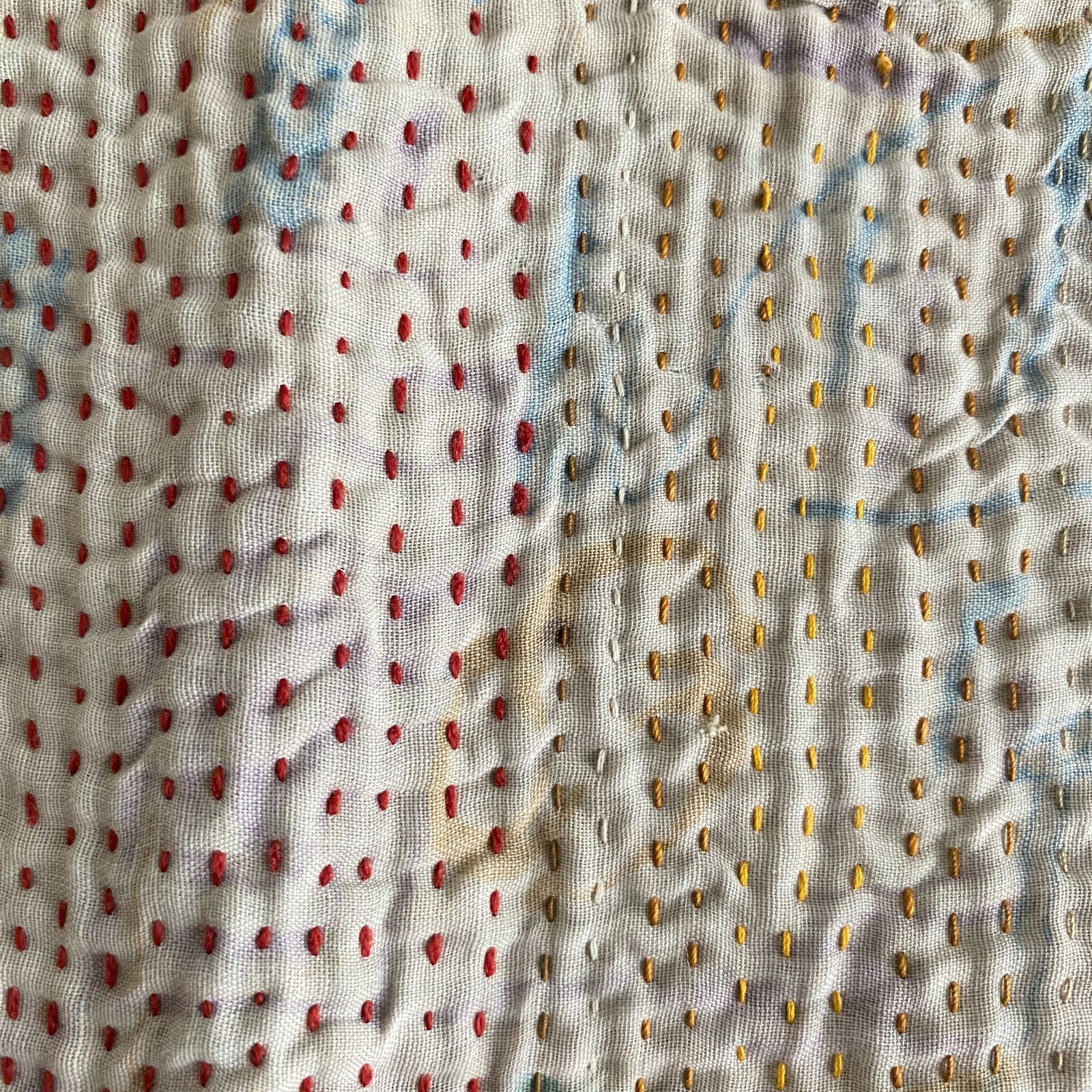 3496 ラリーキルト カンタキルト オールドファブリック ハギレ インド