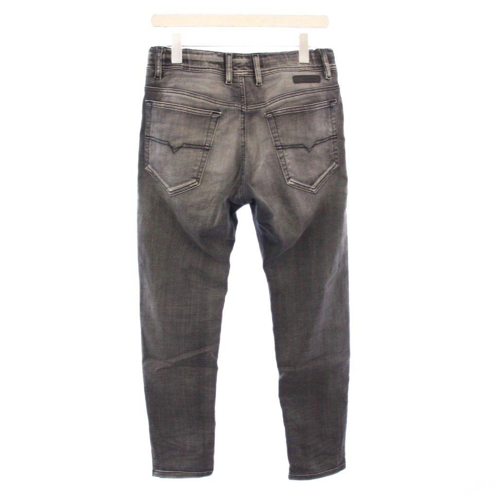 ディーゼル DIESEL NARROT-NE デニムパンツ ジーンズ イージー ウエストゴム ストレッチ W 26 グレー 黒 ブラック BB