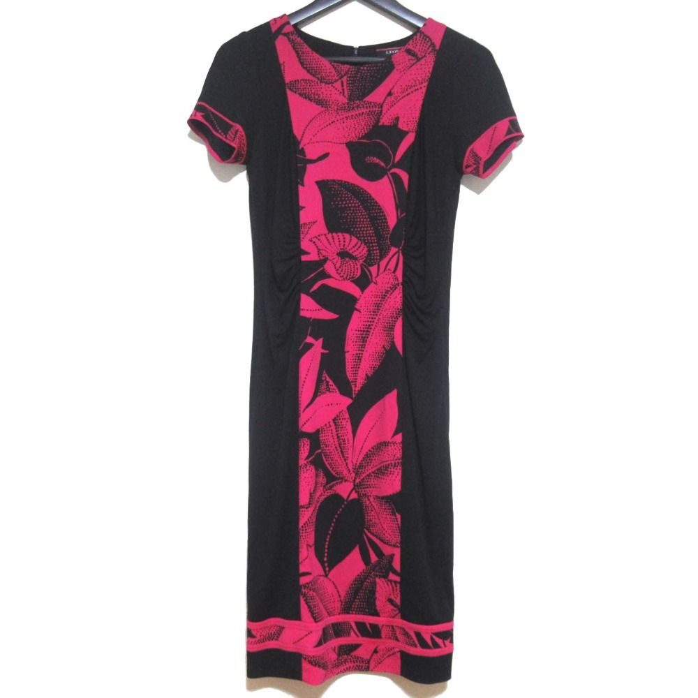 美品 LEONARD FASHION レオナールファッション 半袖 ひざ丈 カンカン