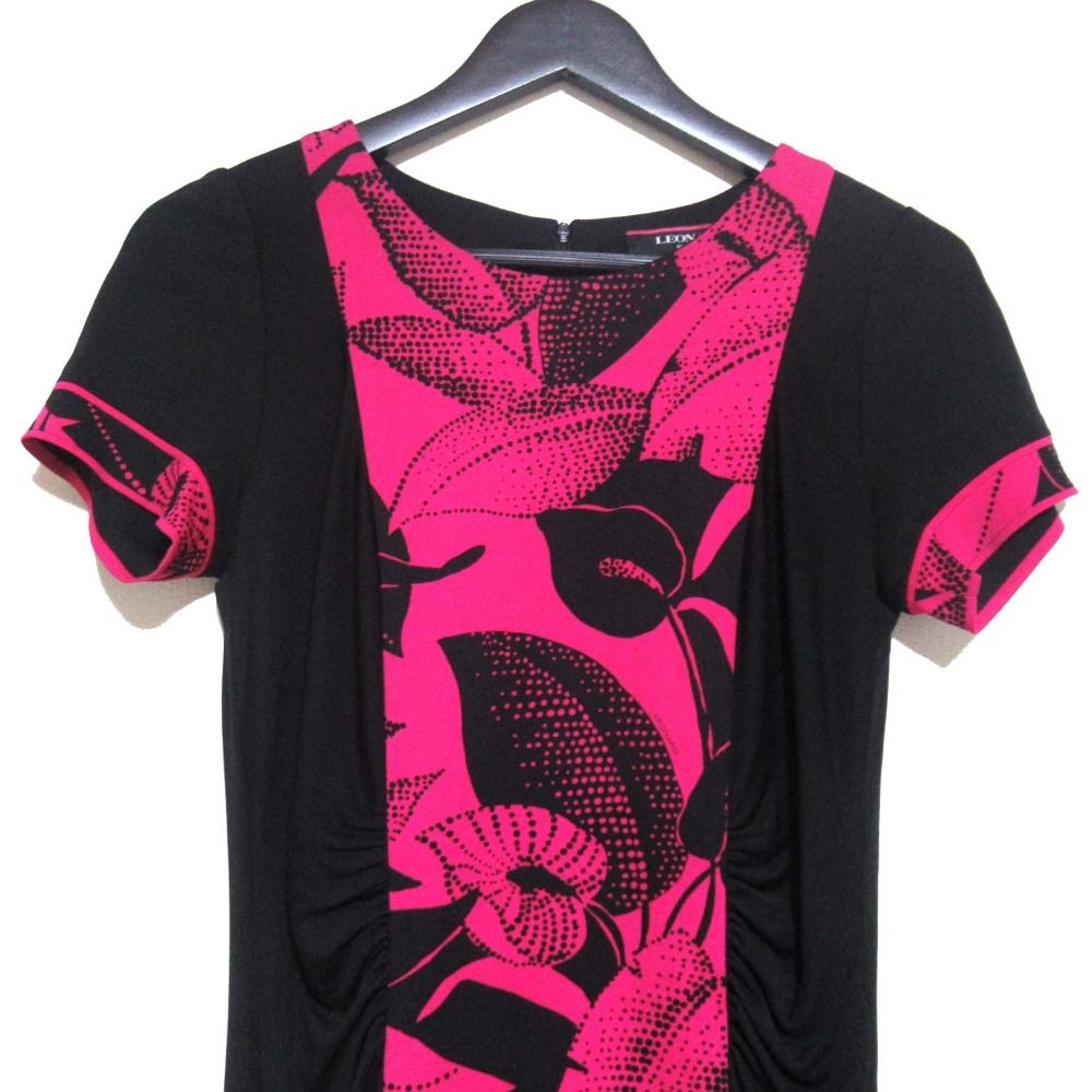 美品 LEONARD FASHION レオナールファッション 半袖 ひざ丈 カンカン