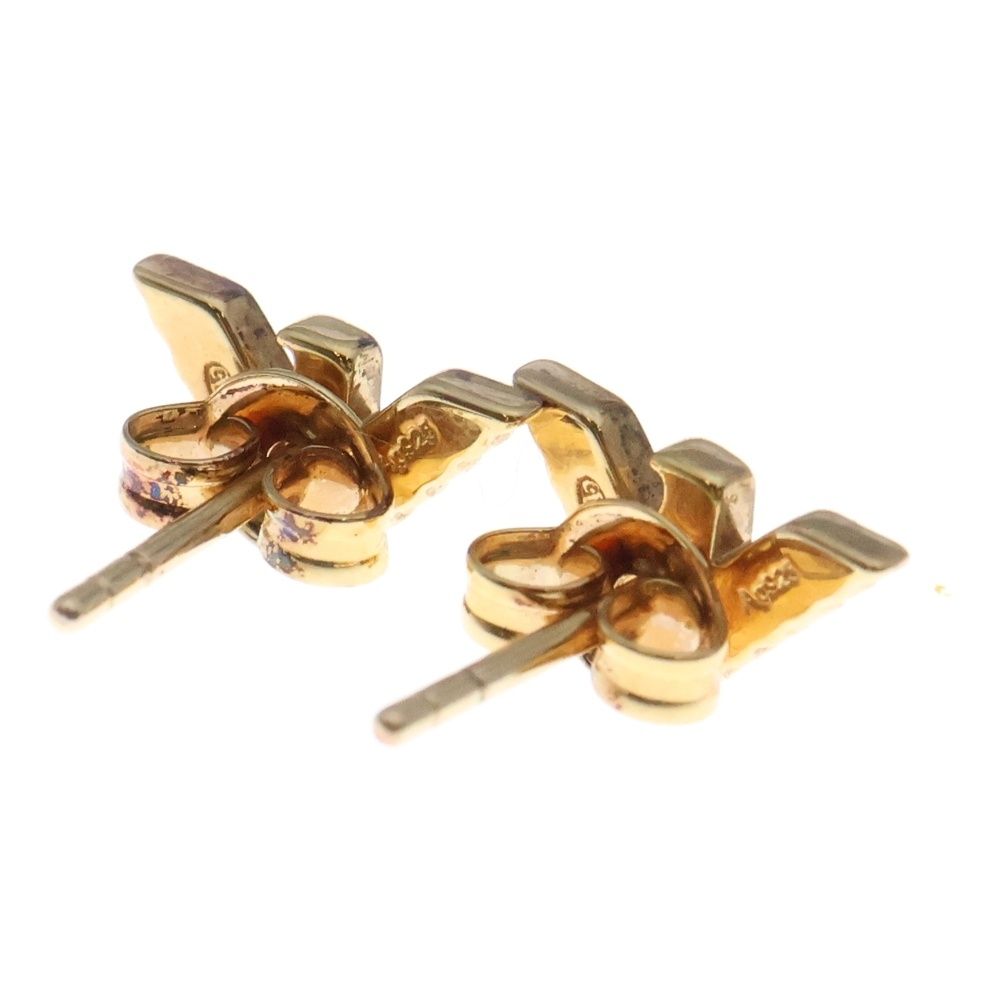 EMPORIO ARMANI エンポリオアルマーニ イーグルロゴ ラインストーン装飾 スタッドピアス ゴールド 両耳