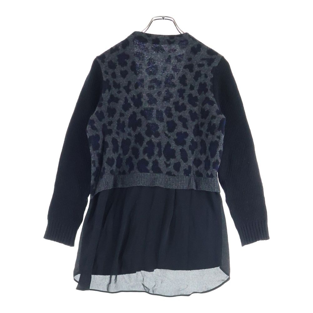 Sue スーアンダーカバー スカートドッキング レオパード ニットカーディガン セーター レディース グレー SUL 1906