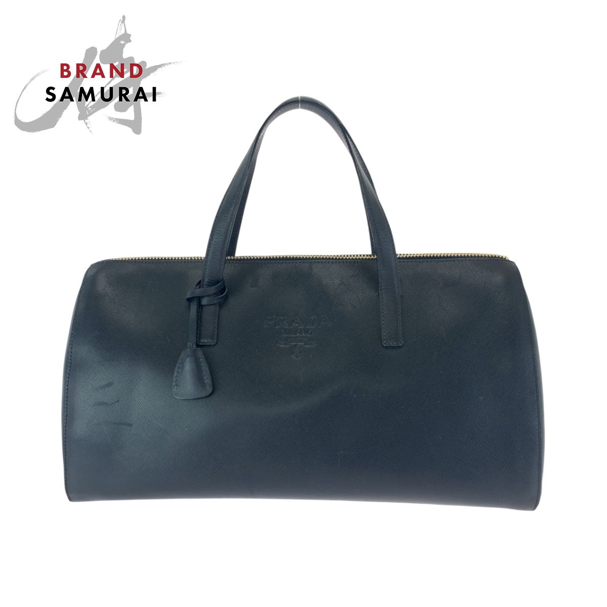 PRADA プラダ ヴィンテージ サフィアーノ ネイビー ゴールド金具