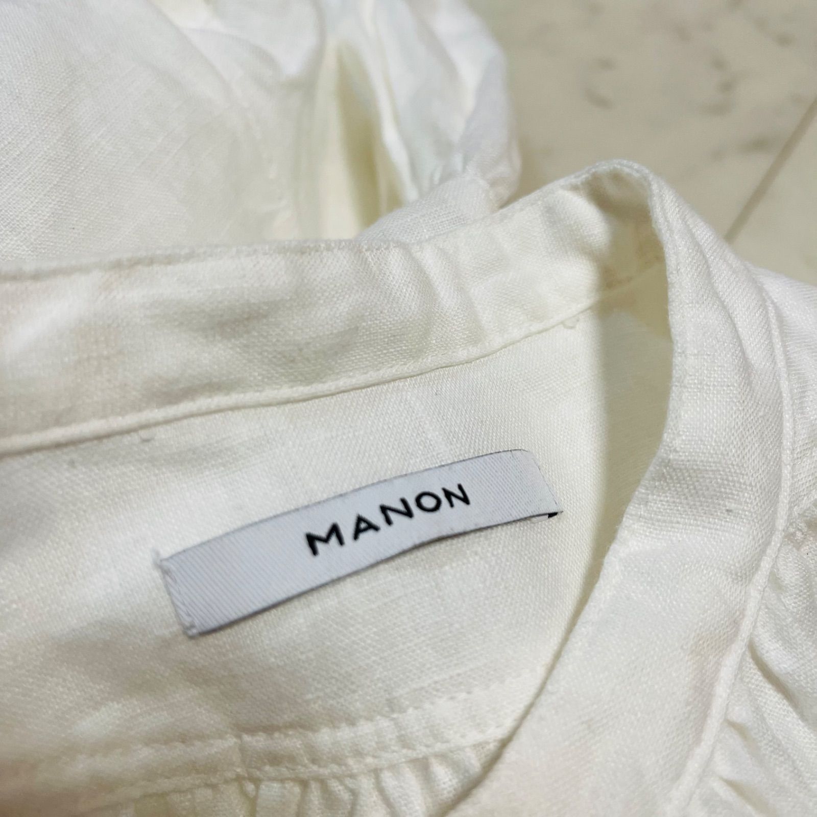 MANON マノン リネン アミカルシャツ 長袖 麻100% ブラウス 羽織り 