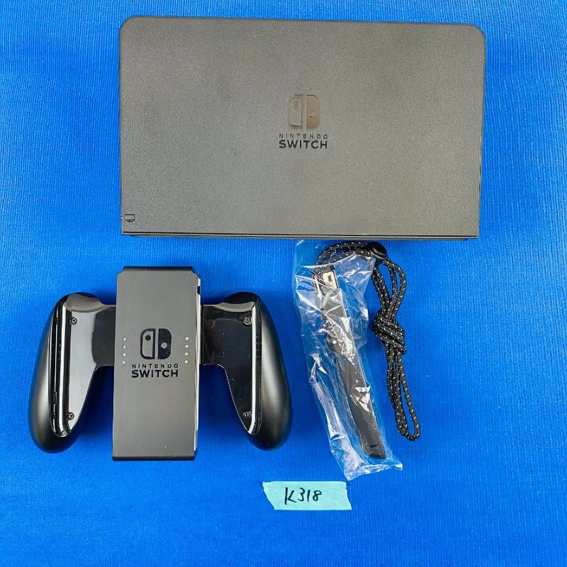  K 318 すぐに遊べるセット 完品 Nintendo Switch 有機ELモデル ネオンブルー ネオンレッド 本体 Joy Con L R Conストラップ Conグリップ ドッグ コード類 箱あり セット 任天堂 ニンテンドー スイッチ 本体(有機ELモデル) Nintendo Switch